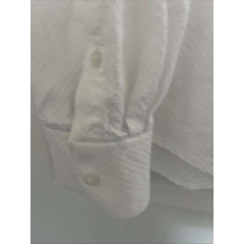Denim And Flower Long Sleeve White Button Down Shirt Mens Medium L 42
